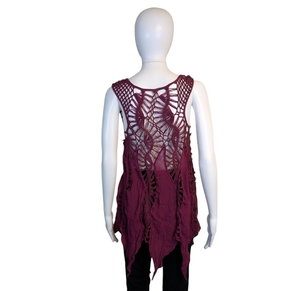 Purple Crochet Casual Tank Top Size M/L - Picture 2 of 2